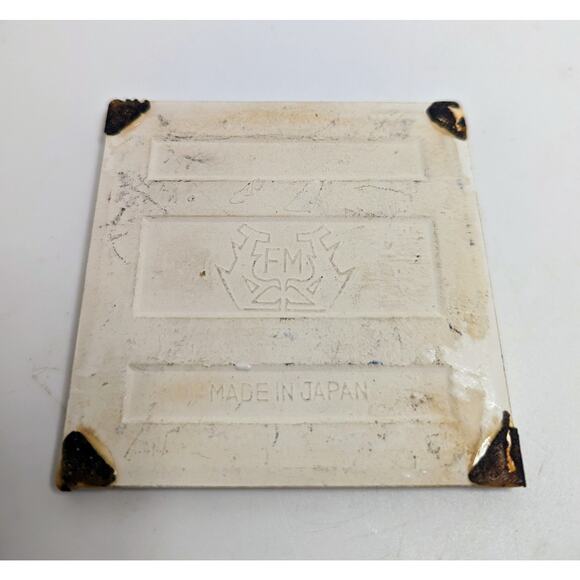 Vintage Ceramic Tile Small Trivet 3" Flowers Road to Friendship - Picture 3 of 3